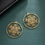 LIKGREAT Archangel Metatron Cube Pendant for Necklace Jewelry Making Stainless Steel Charm DIY Amulet Kabbalistic Tree of Life