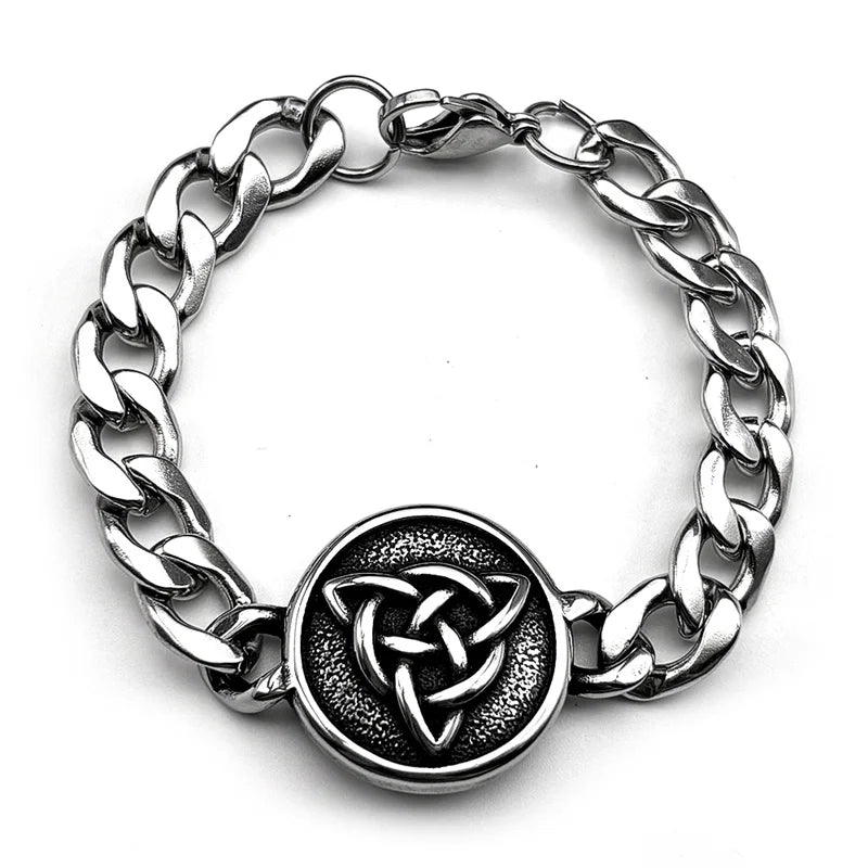 Celtic Knot Silver Bracelet Witch Triquetra Trinity