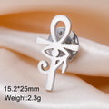 Dawapara Ankh Cross Brooch Ancient Egyptian Eye of Horus Lapel Pins Protection Amulet Stainless Steel Jewelry