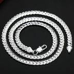 New arrive 925 Sterling Silver 6MM 18K Gold Full Sideways Figaro Chain Necklace For Woman Man Fashion Wedding designer Jewelry