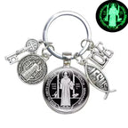 Saint Medal & Jesus Cross Pendant Necklace — Stainless Steel