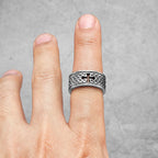 Viking Celtic Knot Cross Stainless Steel Womens Mens Rings Punk Vintage For Boyfriend Biker Jewelry Creativity Gift