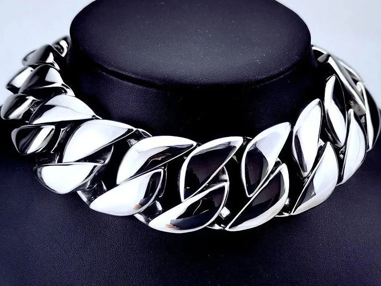 Heavy Polished Curb Chain Necklace 32mm — 316L Stainless Steel