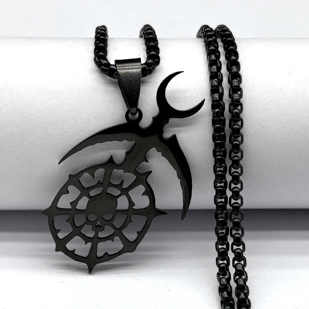 Gold Statement Long Pendant Necklace — Stainless Steel