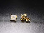 Gold Iced Out Square Zirconia Earrings Statement