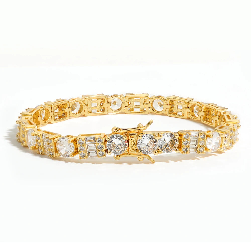 Tennis Bracelet Stainless Steel 6.5MM Mixed Cut