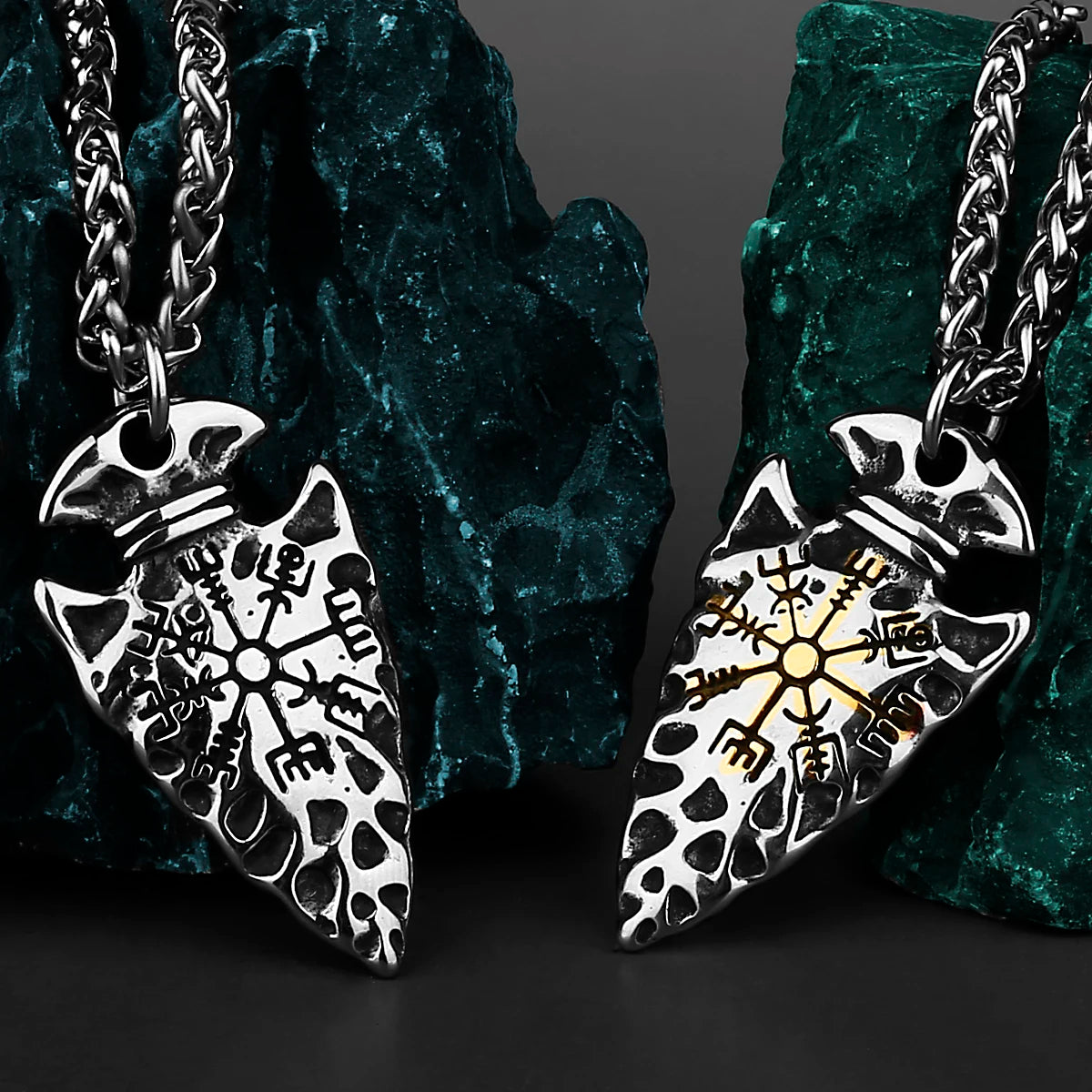 Viking Vegvisir Stainless Steel Pendant Necklace