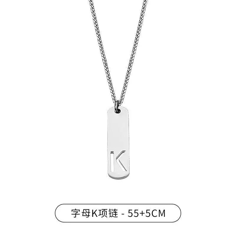 Steel Pendant Letter Rectangle Tags Initial