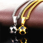 Football Charm Pendant Necklace — Gold