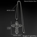 12 Apostles Jesus Crucifix Cross Christian Pendant Necklace for Women Men Stainless Steel Vintage 316L Amulet Chain