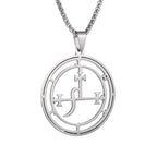 Stainless Steel Vintage Devil Satan Seal Necklace Lilith Solomon Magic Pendant Men's Trend Kabbalah Amulet Jewelry