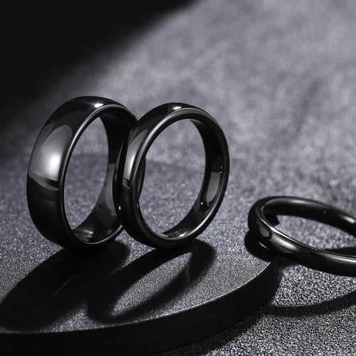 Kolmnsta 2/4/6mm Black Brushed Fashion Ceramic Ring Women Men Wedding Rings Engagement Band Female Jewelry bague Plus