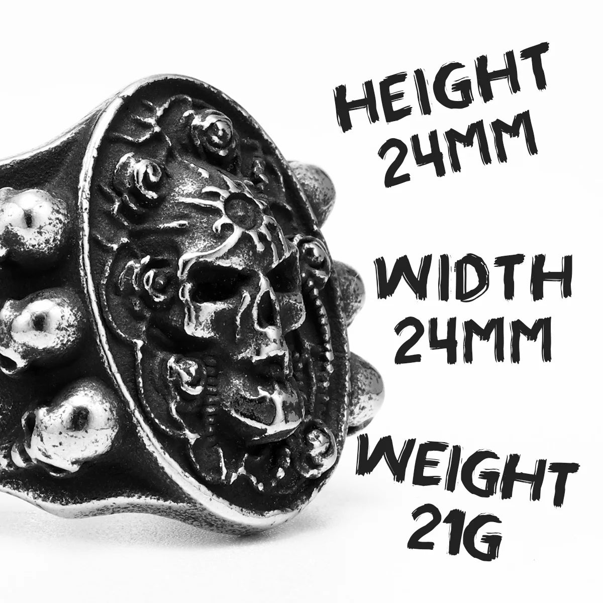 Viking Skull Ring — Stainless Steel