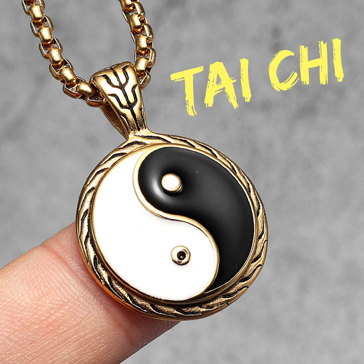 Yin-Yang Pendant Necklace — Stainless Steel