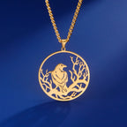 LIKGREAT Crow Raven Pendant Necklaces Norse Mythology Stainless Steel Gothic Necklace for Men Vintage Jewelry
