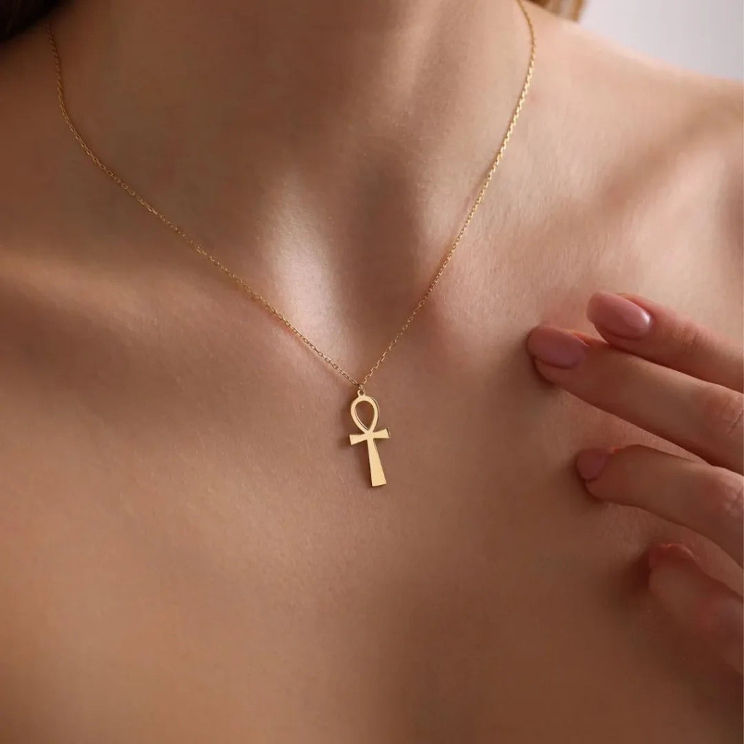 Stainless Steel Fashion Anka Cross Egyptian Ankh Life Symbol Tibetan Pendant Necklace Choker Charm Gift 2025