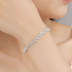 Luxury Solid Platinum PT950 Women's Moissanite Full Diamond Bracelet Women's Tennis Chain Ladder Single Row Diamond Bracelet