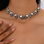 Layered Skull Choker Necklace — Gothic