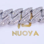 925 Silver Moissanite Cuban Chain Necklace 20MM VVS