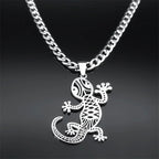 Gecko Statement Chain Necklace — Stainless Steel