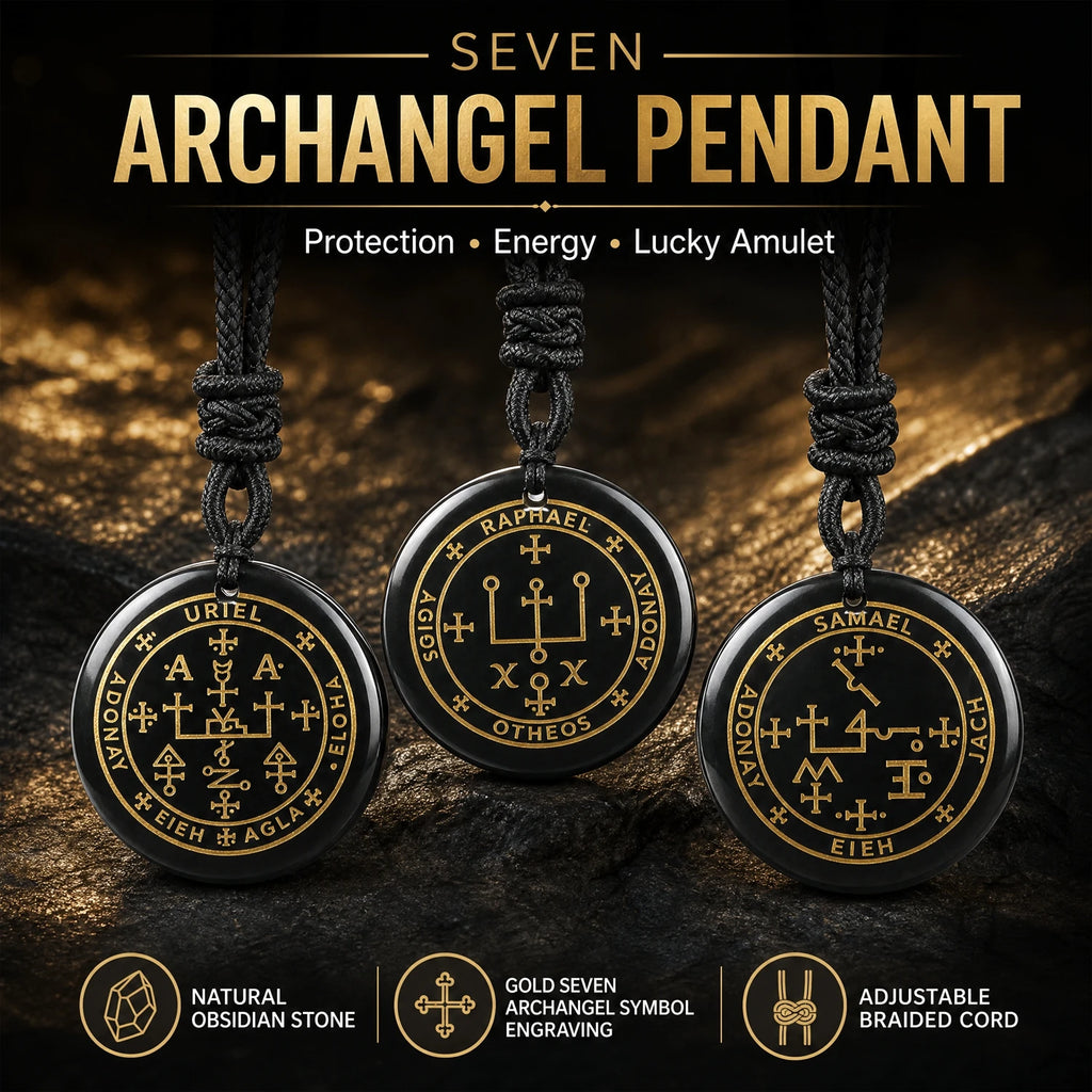 Archangel Black Pendant Necklace