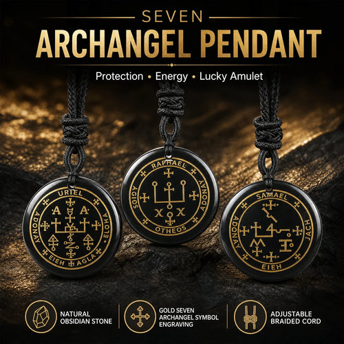 Archangel Black Pendant Necklace