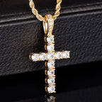 CAOSHI Four Color Available Cross Pendant Necklace for Women/Men Hip Hop Party Jewelry Fashion Brilliant CZ Stone
