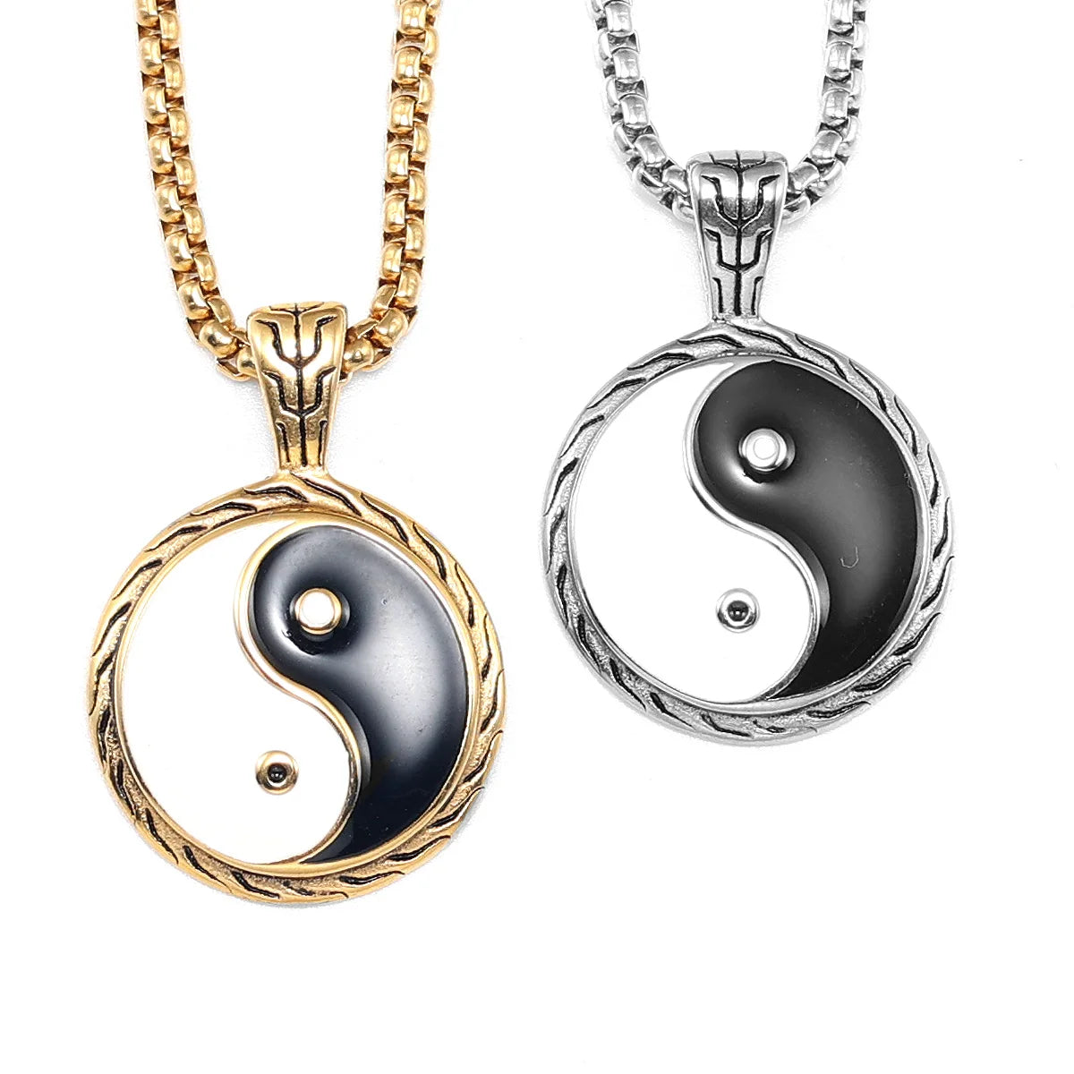 Yin-Yang Pendant Necklace — Stainless Steel