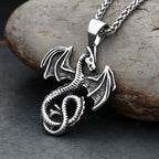 Flying Dragon Steel Pendant Punk Vintage Pterosaur