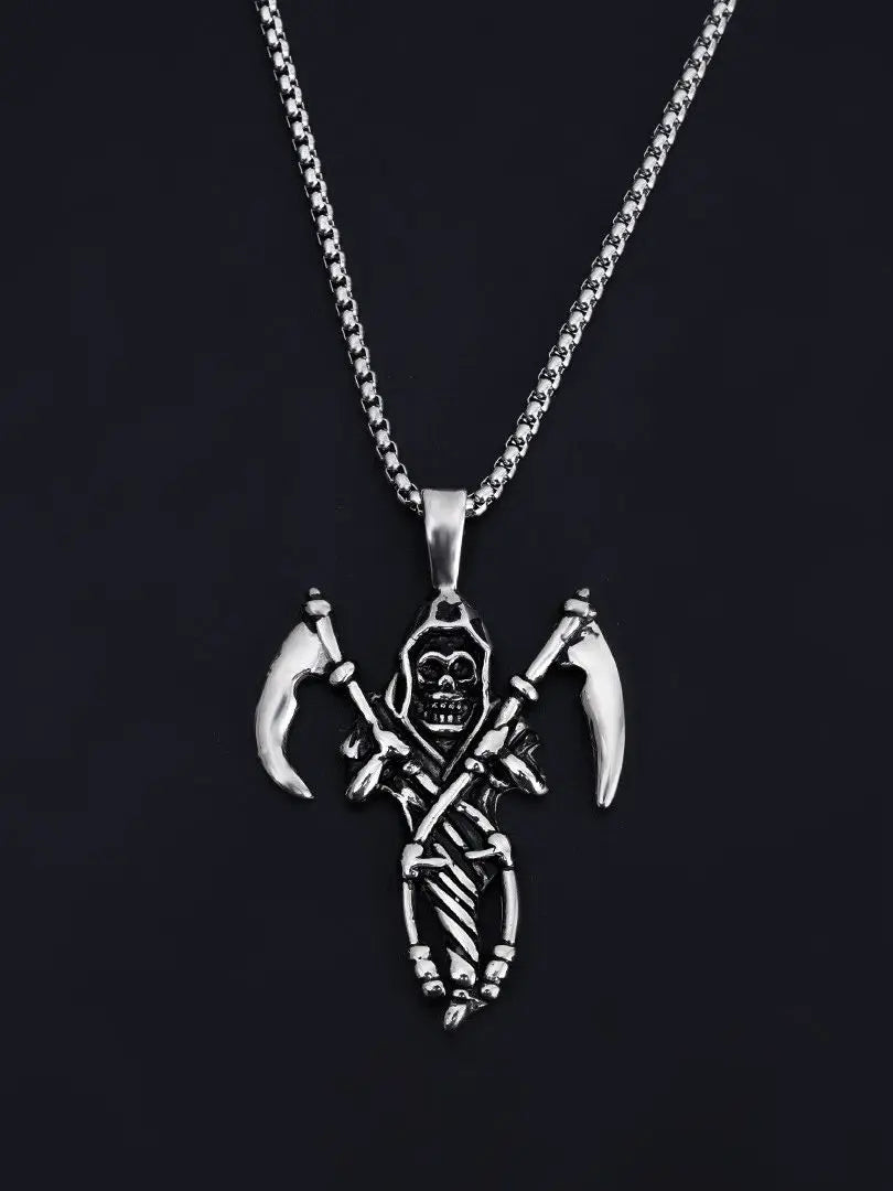 Skull Reaper Steel Pendant European American Versatile