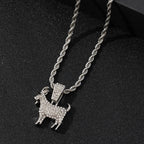 Fashion Gold Goat Pendant Necklace Hip Hop Tennis Chain Necklaces For Women Mens Gifts Motivation Jewelry