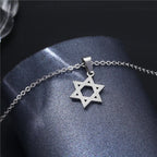 Minimalist Vintage Star of David Necklace Stainless Steel Jewish Symbols Necklace Men's Religious Amulets Jewelry Gifts