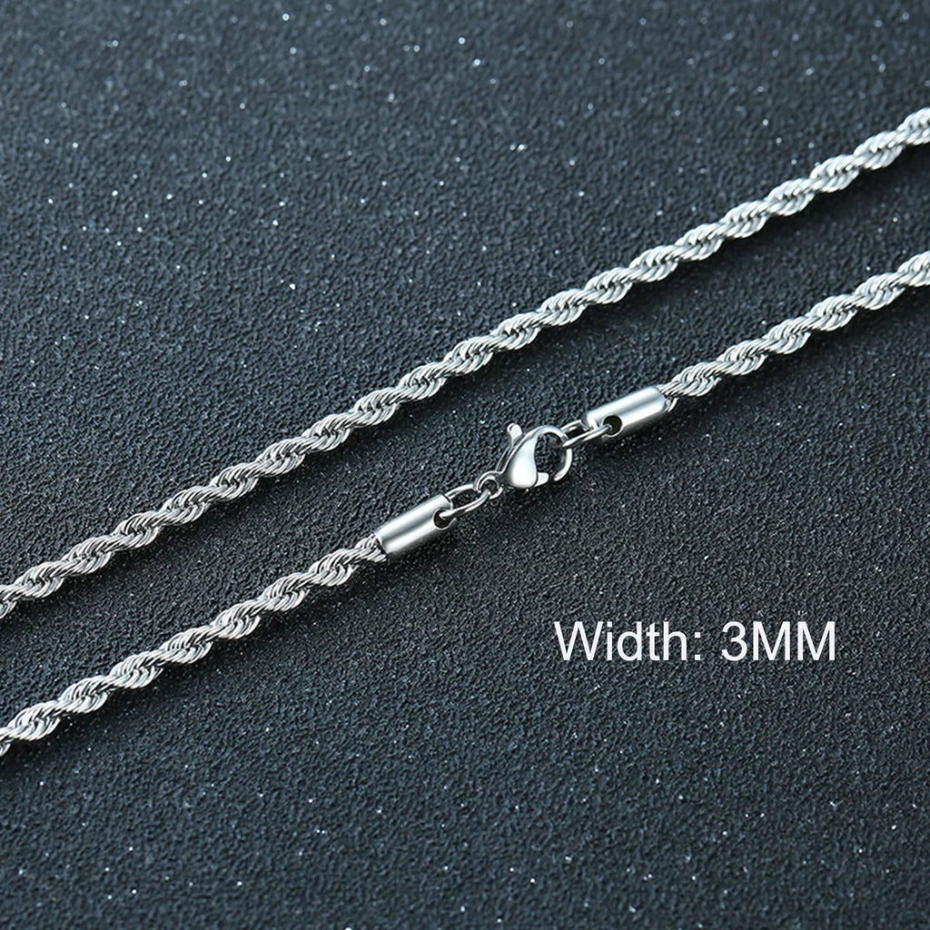 3-11MM Classic Cuban Chain Necklace for Men Women,Silver Black Gold Grey Color Stainless Steel Chains,Basic Punk Jewelry Gift