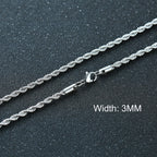 3-11MM Classic Cuban Chain Necklace for Men Women,Silver Black Gold Grey Color Stainless Steel Chains,Basic Punk Jewelry Gift