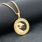 Yin Yang Wolf Sun Moon Pendant — Stainless Steel