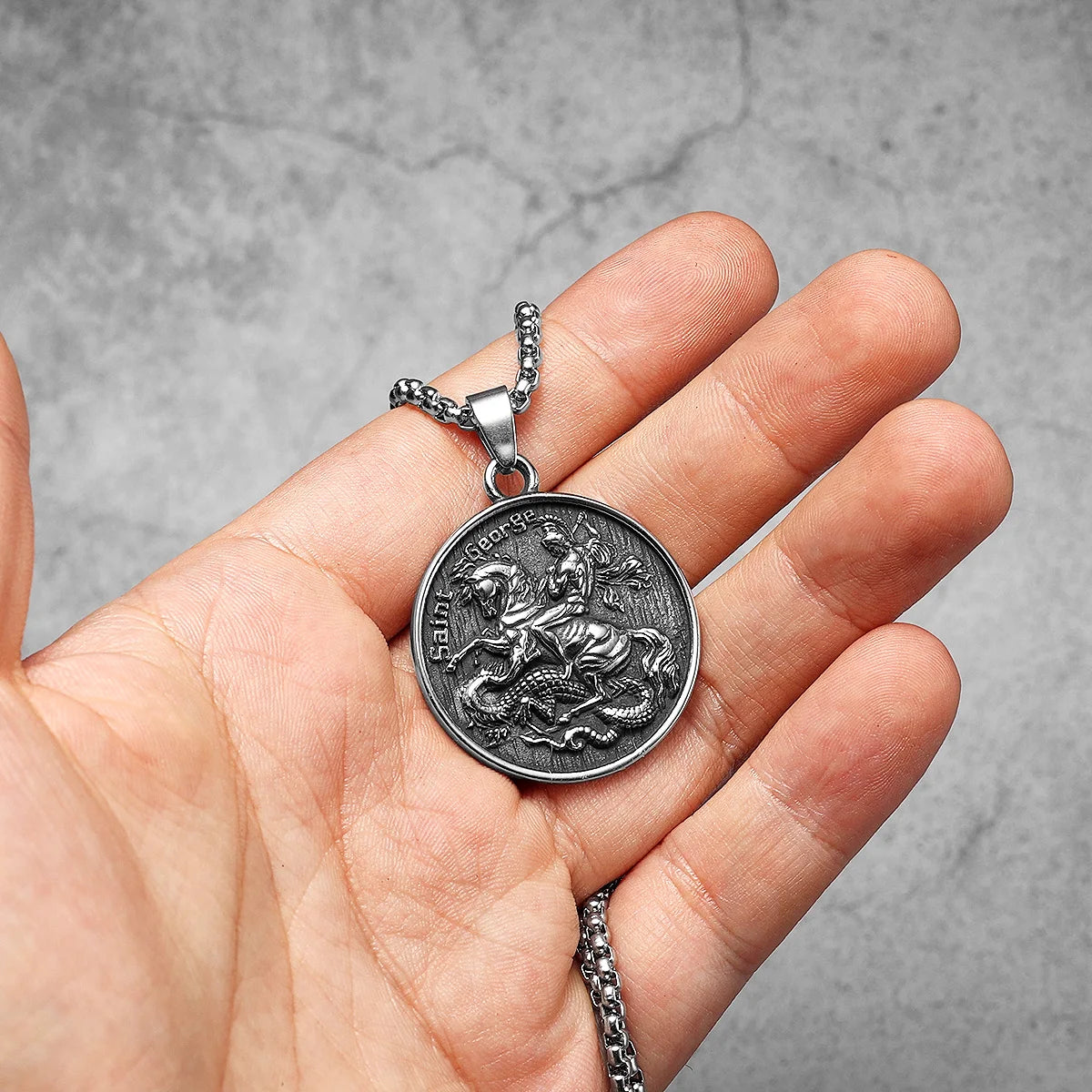 Dragon Slayer Pendant Necklace — Stainless Steel