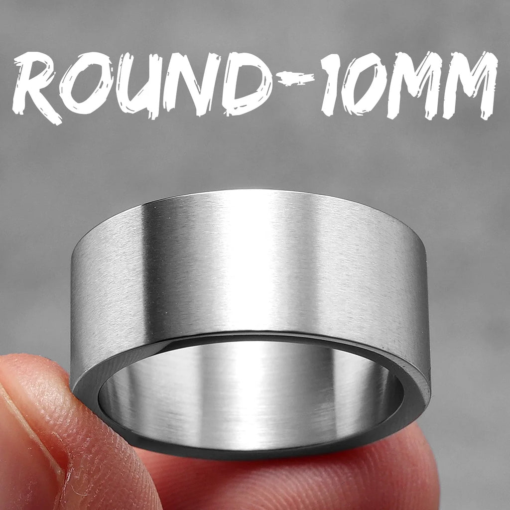 4mm 6mm 8mm 10mm Simple Round Stainless Steel Men Rings Punk Male Women Fashion Jewelry Creativity Gift