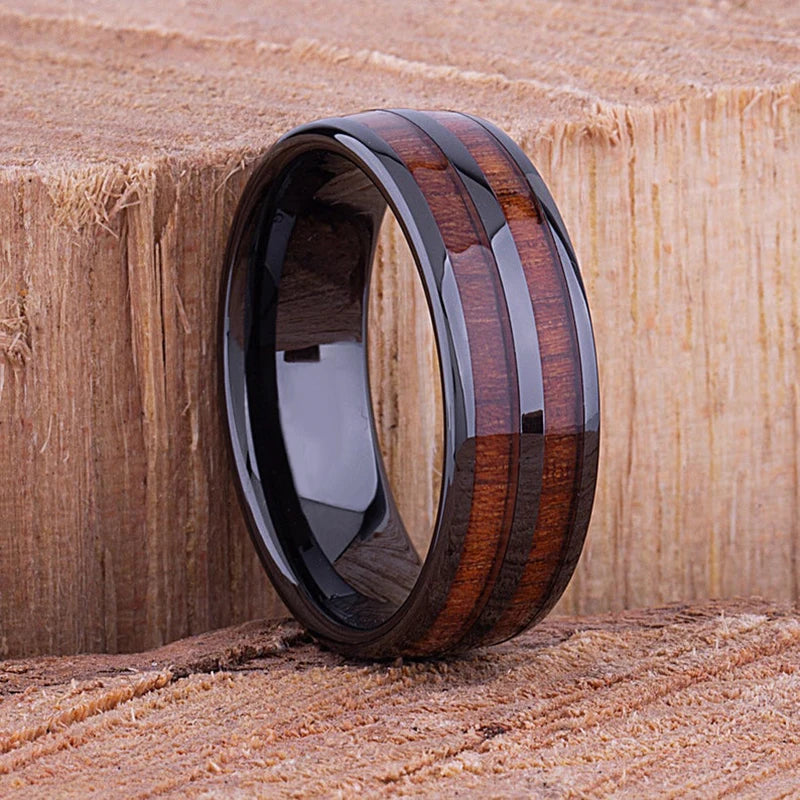 Fashion 8mm Silver Color Men Stainless Steel Ring Inlay Colorful Abalone Shell Rings For Men Women Wedding Band Jewelry Gifts