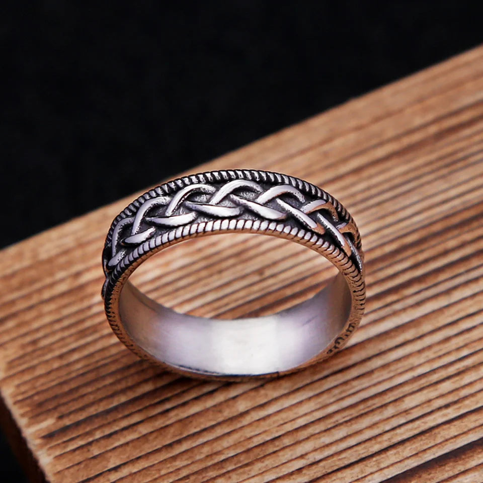 Viking Steel Ring Vintage Celtic Knot 316L Punk