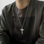 High Quality Cross Titanium Steel Non Fading Necklace Domineering and Trendy Men's hip hop Pendant Chain New Handsome Men Women
