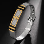 Trendy Christian Cross Stainless Steel Men's Bracelet New Fashion Metal Religious Accessories Charming Jewelry for