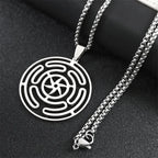 Hecate Wheel Pendant Necklace — Stainless Steel