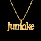 Atoztide Personalized Customized Brand Logo Names Pendant Necklace Stainless Steel Thick Chain for Men Women Jewelry