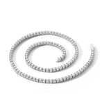 NY Stainless Steel Tennis Necklaces Woman Trend Men Women Iced Out 4mm Zircon Tennis Chains Jewelry No Fade