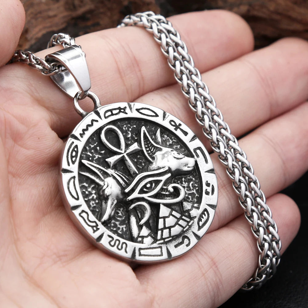 Anubis Ankh Cross Pendant — Stainless