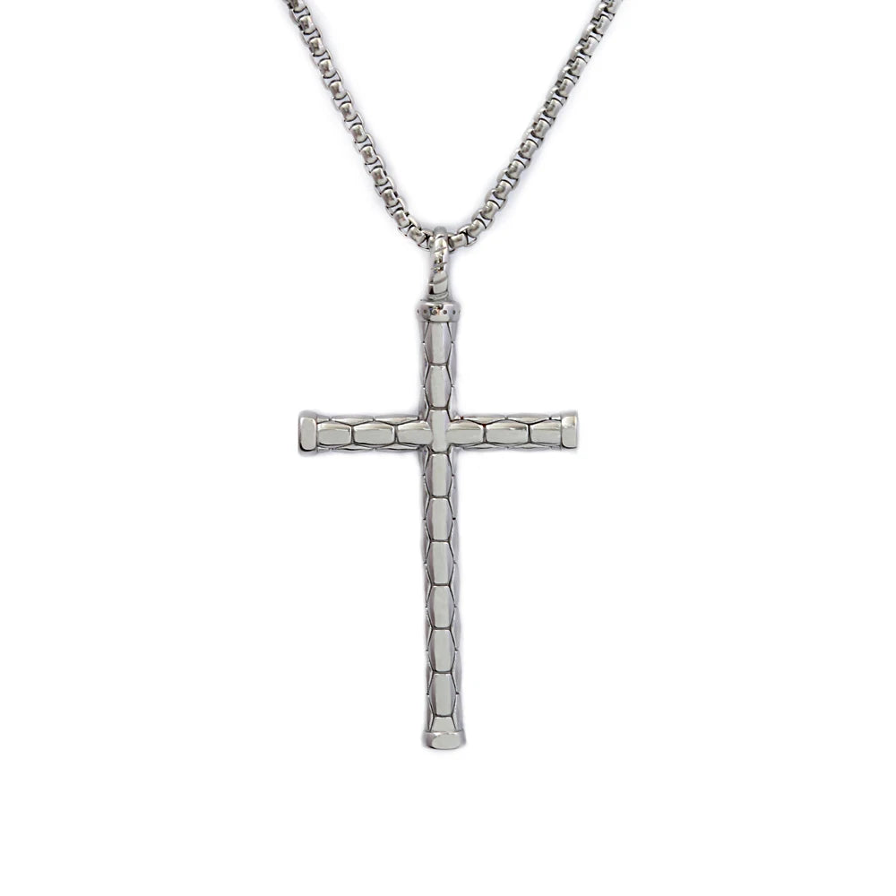 Cross Pendant Necklace — Stainless Steel