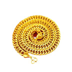 Luxury AU999 24K Real Gold Men's Flat Chain Boss Necklace Simple Generous and Domineering Necklaces for Men