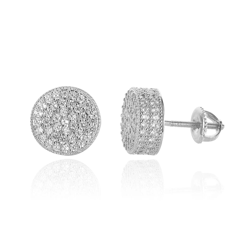 Iced Out Dollar Sign Stud Earrings Stainless Steel