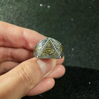 Retro Eye of Providence Vajra Cross Ring Punk Gothic Adjustable Open Ring For Men Copper Fine Jewelry Accessories Blessing Gift