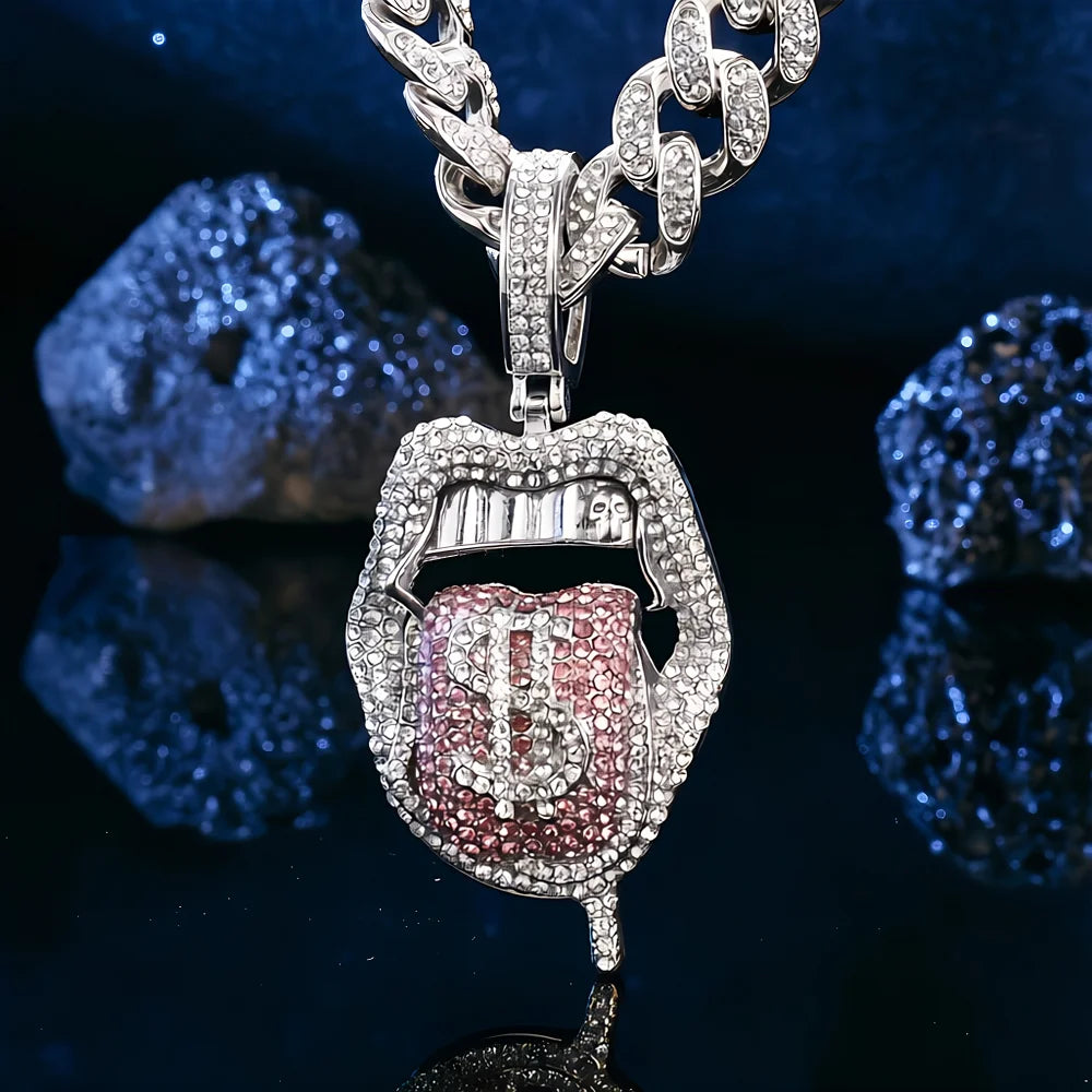 Ice Out chain Dollar Pendant 18inch 45CM plate Cuban Punk Jewelry For Gift Chain For Men And Women Necklace zircon With Hip Hop